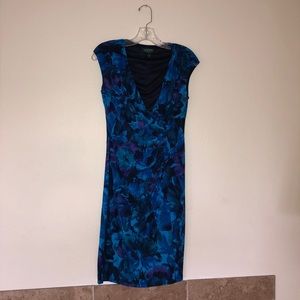 Beautiful Ralph Lauren blue floral dress.